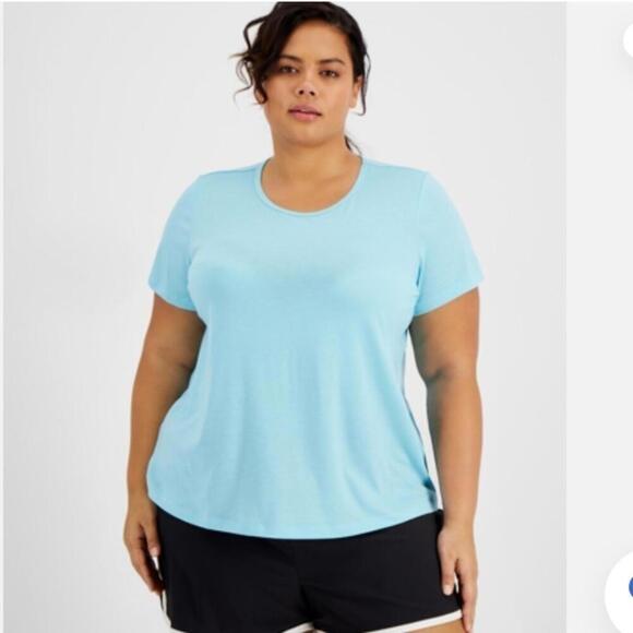 ID Ideology Women's Birdseye Mesh T-Shirt Red Size 3X Plus aquatone - Picture 1 of 14